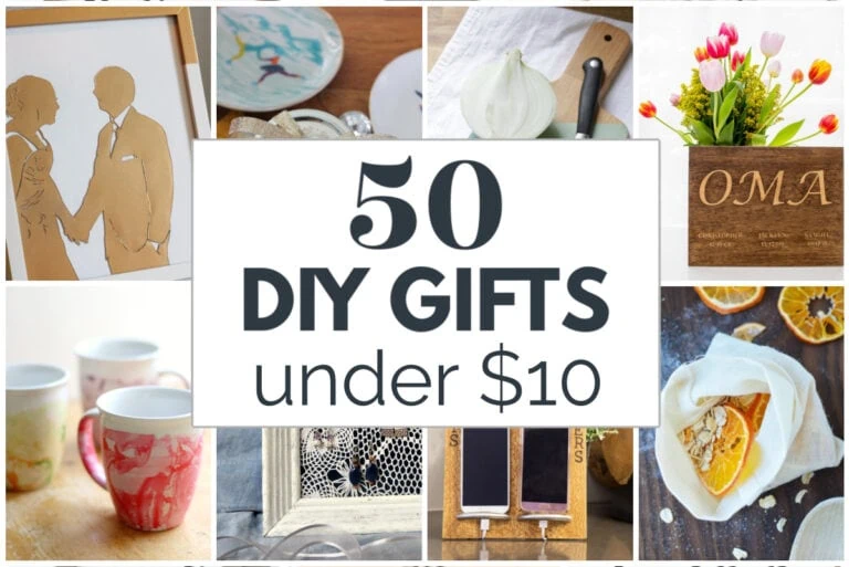 50 diy gifts under ten dollars.