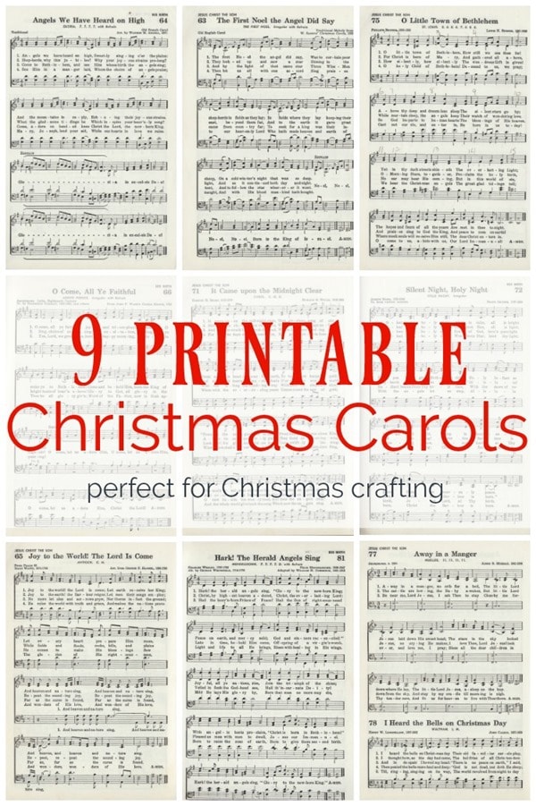 9 printable Christmas carols with sheet music.