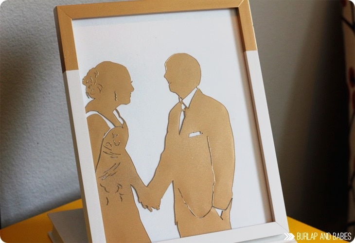 diy paper cut wedding silhouette.