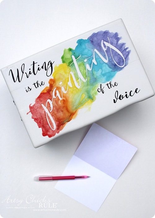 diy writing and art box.