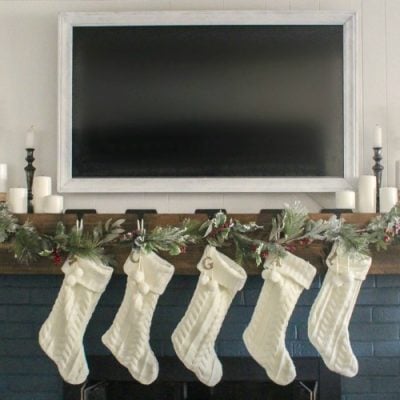 How to create a classic Christmas mantel around an ugly TV