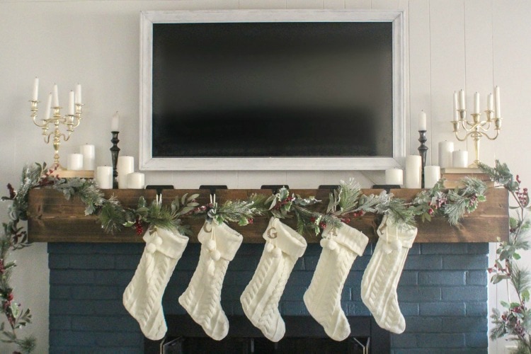 How to create a classic Christmas mantel around an ugly TV