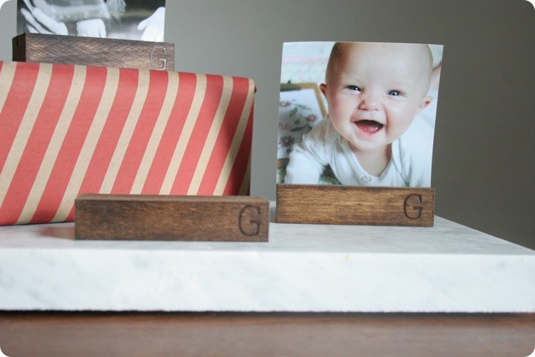 diy wooden photo holder.