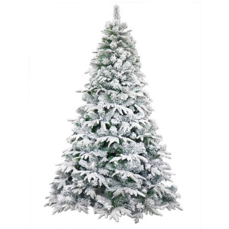 tree christmas flocked trees snow artificial ft foot unlit holiday aleko dusted depot deluxe indoor fir homedepot frosted under pine