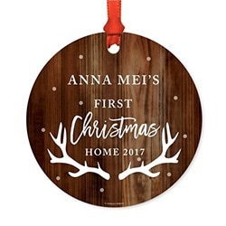 metal personalized gift first christmas ornament