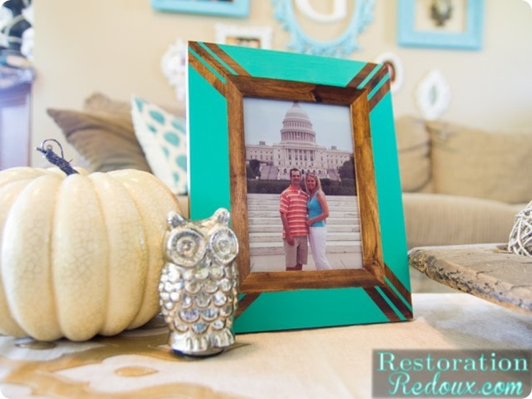 diy bamboo inlay photo frame.