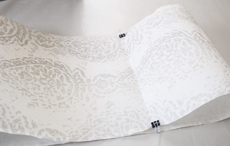 fold lampshade fabric into loop