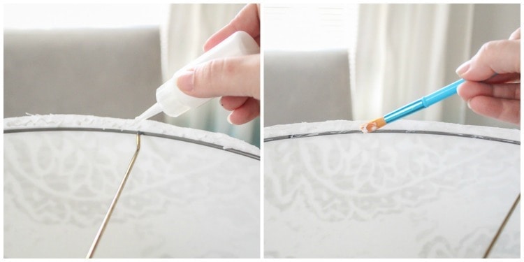 gluing lampshade