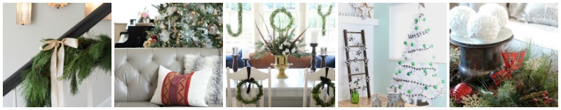 A collage of holiday decorating inspiration from other bloggers