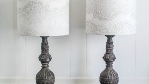 A Lampshade With Your Favorite Fabric, How To Cover An Old Lampshade With Fabric Glue