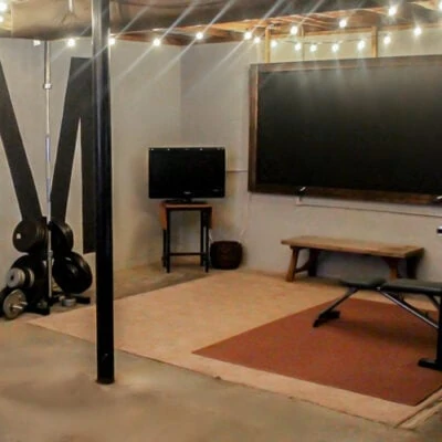 Creating a Home Gym in an Unfinished Basement on a $100 Budget