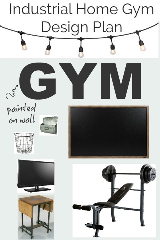 Industrial home gym design plan. Simple ideas to turn an unfinished basement or garage into a home gym for cheap.