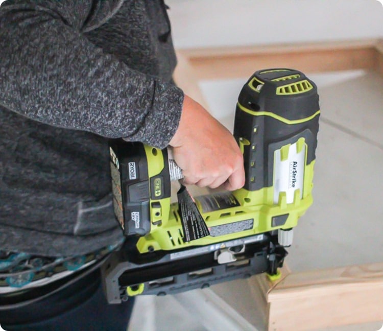 nailing tv frame together with nail gun nailing tv frame together with nail gun.