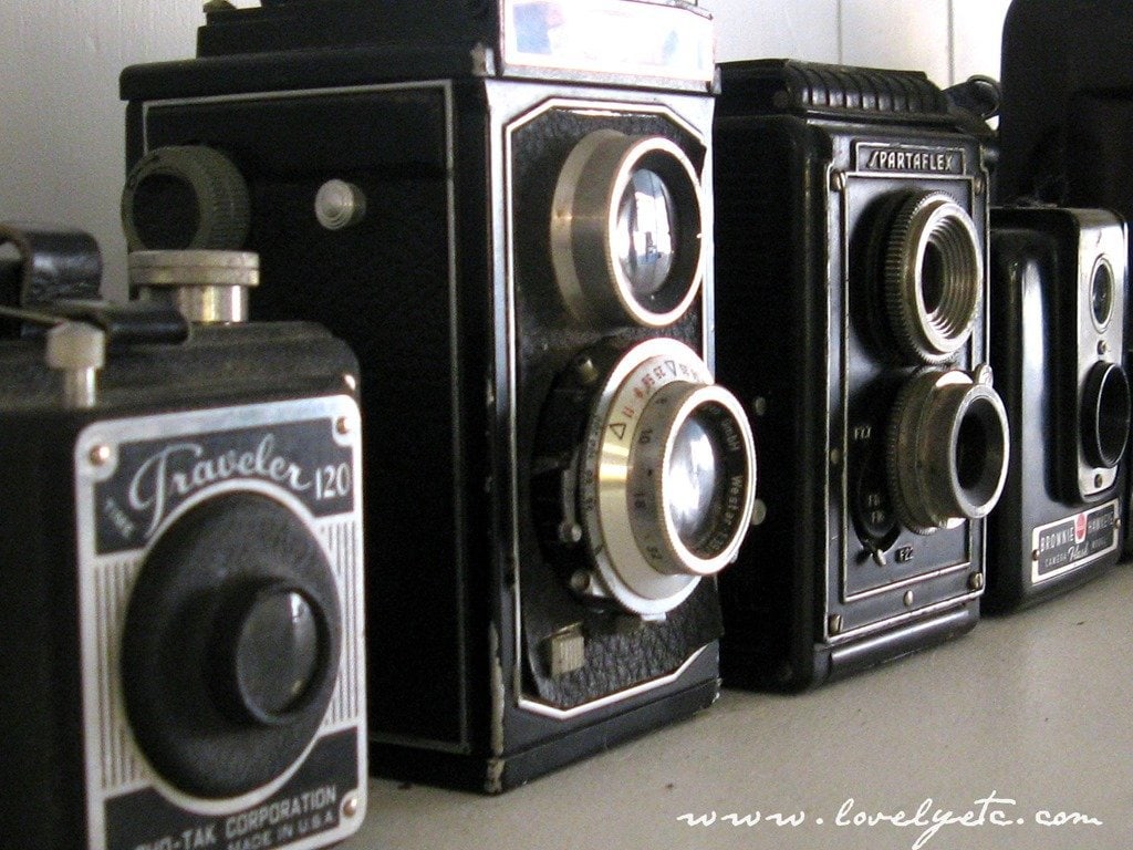 Free Printable Art: Watercolor Vintage Cameras - Lovely Etc.
