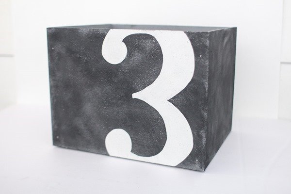 diy wooden box with number three on the front