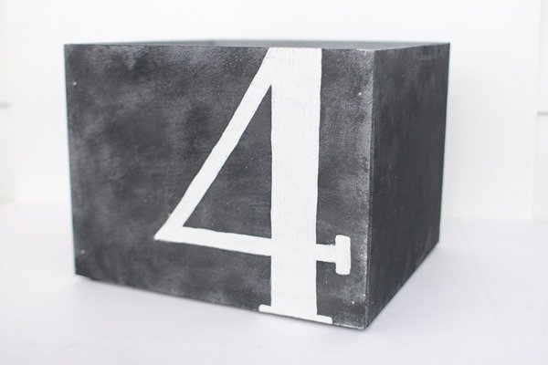 diy wooden box with number four on front