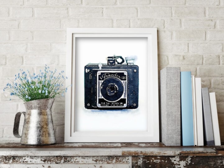 Free Printable Art: Watercolor Vintage Cameras