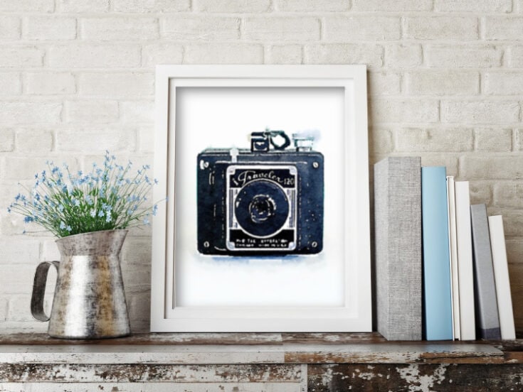 Free Printable Art: Watercolor Vintage Cameras