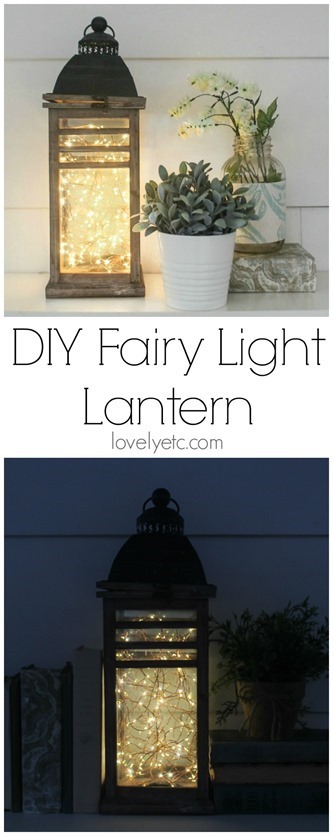 This fairy light lantern pin collage with text overlay.