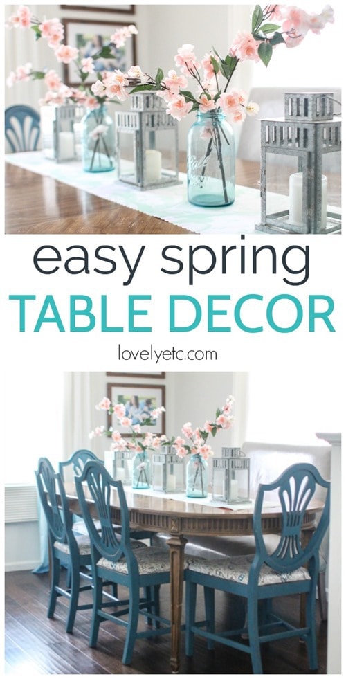 Simple, colorful spring table decor for cheap. Add easy spring decor to your table and dining room using items you already own. 