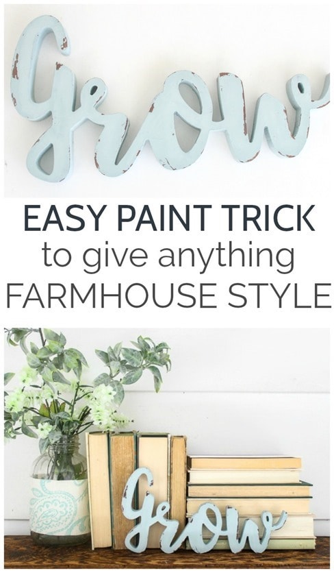 This easy paint trick will give anything farmhouse style. Get a perfect chippy paint effect without using sandpaper at all. 