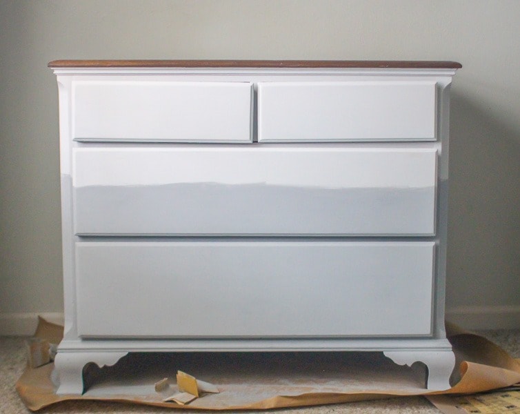 Repainting A Dresser Third Time Is The, White Two Color Dresser