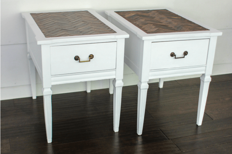 How to make a herringbone table top with paint sticks