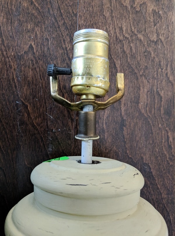 vintage lamp with plug removed