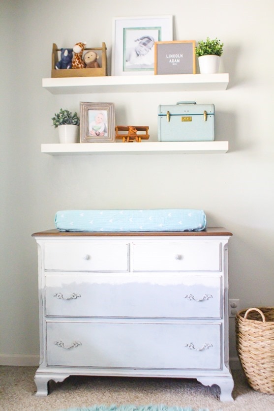 Shelves above changing 2024 table