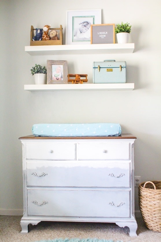 Unique painted dresser. Makes a perfect changing table in the nursery or can be used in any room. 