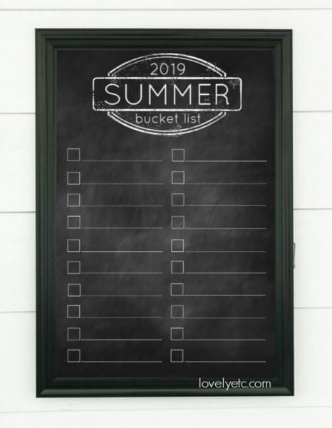 Free printable 2019 summer bucket list. Just print it out and add your own favorite summer activities.