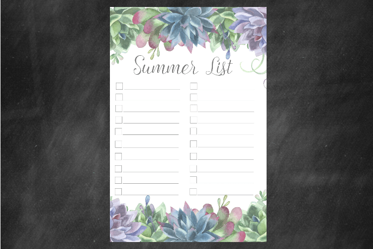 Summer Bucket List Free Printables