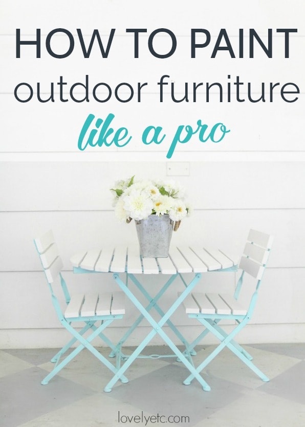 How to paint outdoor furniture like a pro. Materials to use and steps to take for a paint job that lasts when painting metal outdoor furniture and wood outdoor furniture.