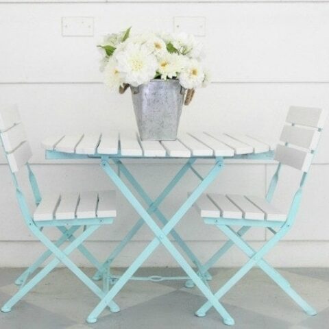 painted outdoor table and chairs