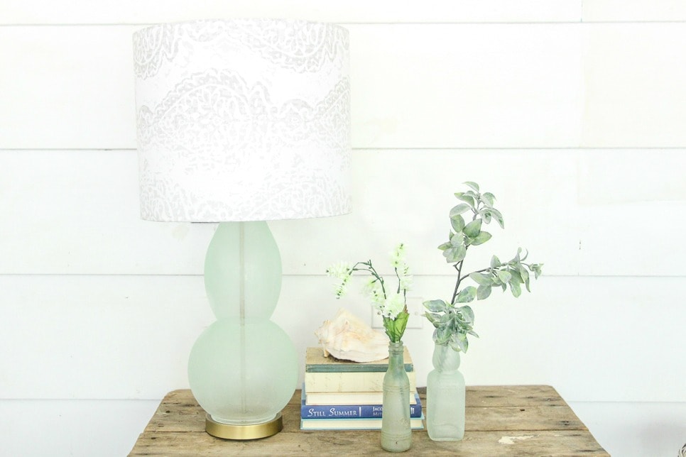 How To Make A Gorgeous Sea Glass Lamp, How To Spray Paint A Glass Lamp Shade