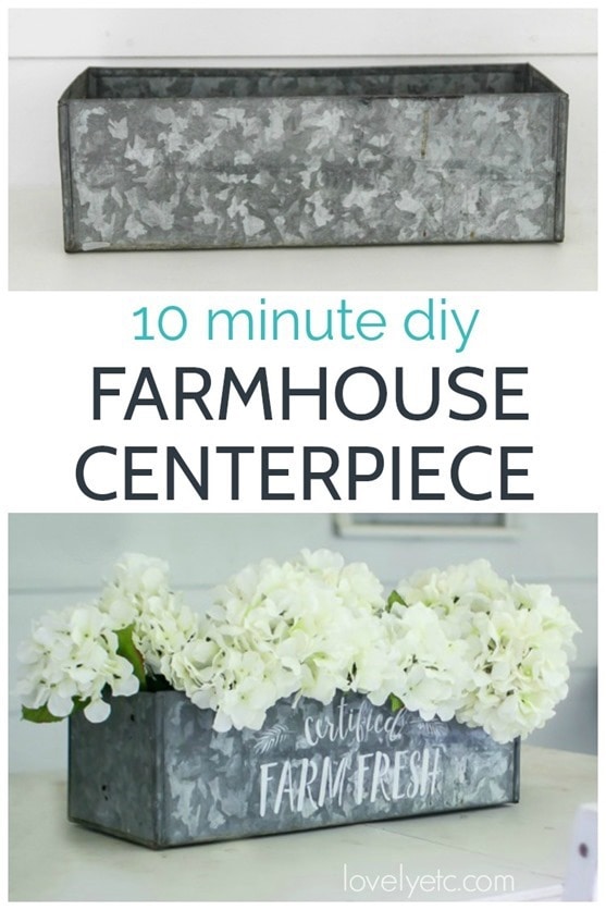 Easy DIY Farmhouse Centerpiece you can make in only ten minutes. 