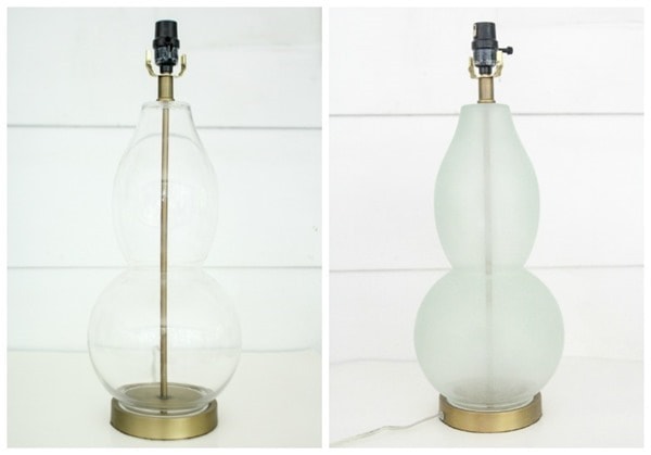 sea glass lamp before and after