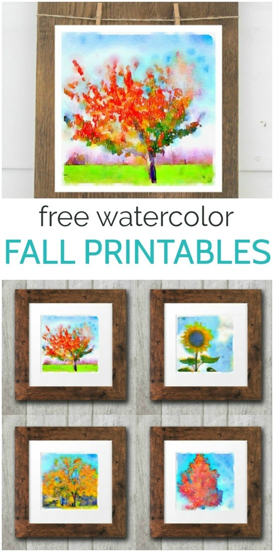 These free fall watercolor printables make the perfect free, easy fall decor. These fall tree printables make perfect fall art prints to add to a single frame or a gallery wall. 