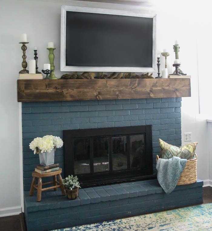 Simple Fall Mantel Decorating Around The Tv Lovely Etc