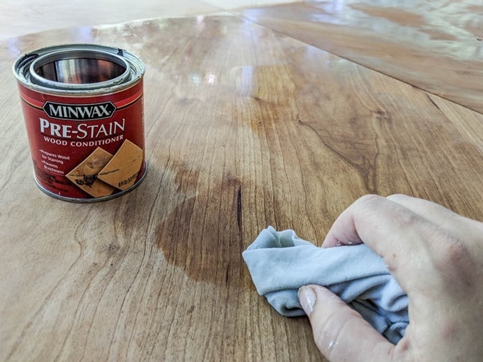 using prestain wood conditioner when refinishing a table