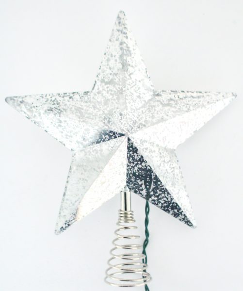 Light up silver leaf Christmas star.