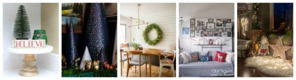 A dining room decorated for Christmas