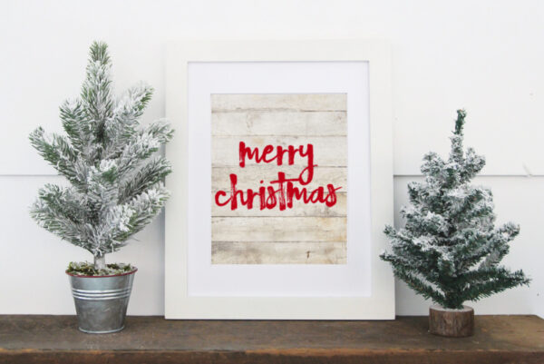 framed Merry Christmas free printable.