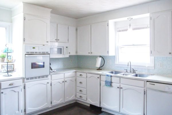 room view painted kitchen cabinets