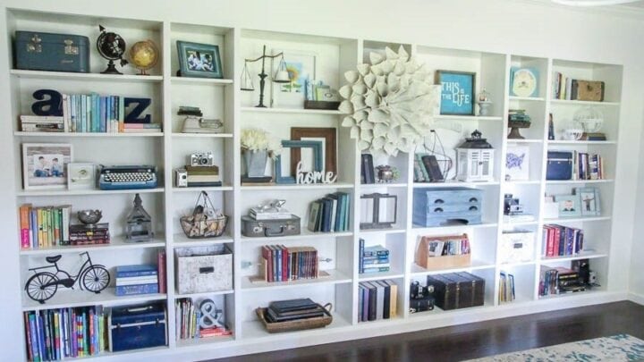 Built Ins From Ikea Billy Bookcases, Attach Bookcase To Brick Wall