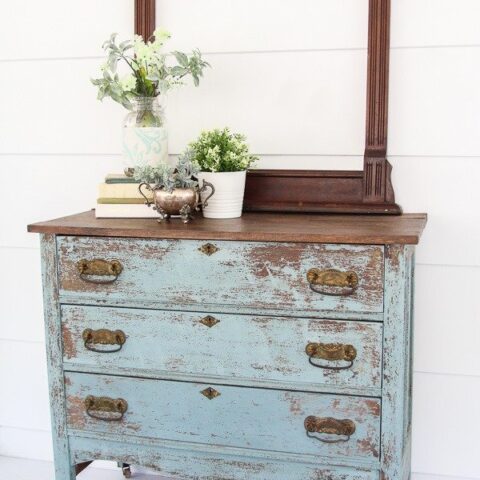 How To Paint A Chippy Farmhouse Dresser With Milk Paint Lovely Etc