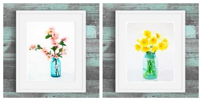 free flower printables set of 2