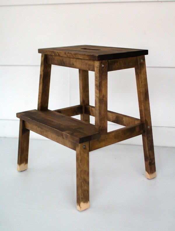 ikea step stool hack with stain