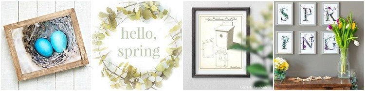 spring printables collage of 4