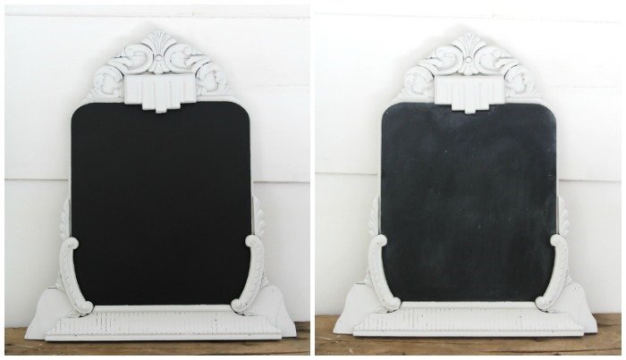 before and after seasoning chalkboard